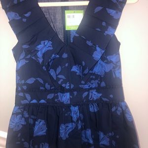 Kate Spade | hibiscus ruffle neck top | Small